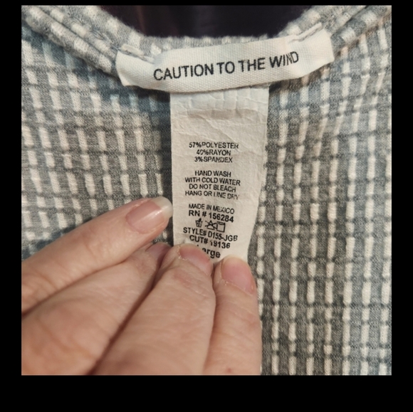 Caution To The Wind Gray Textured Dress - Picture 12 of 12